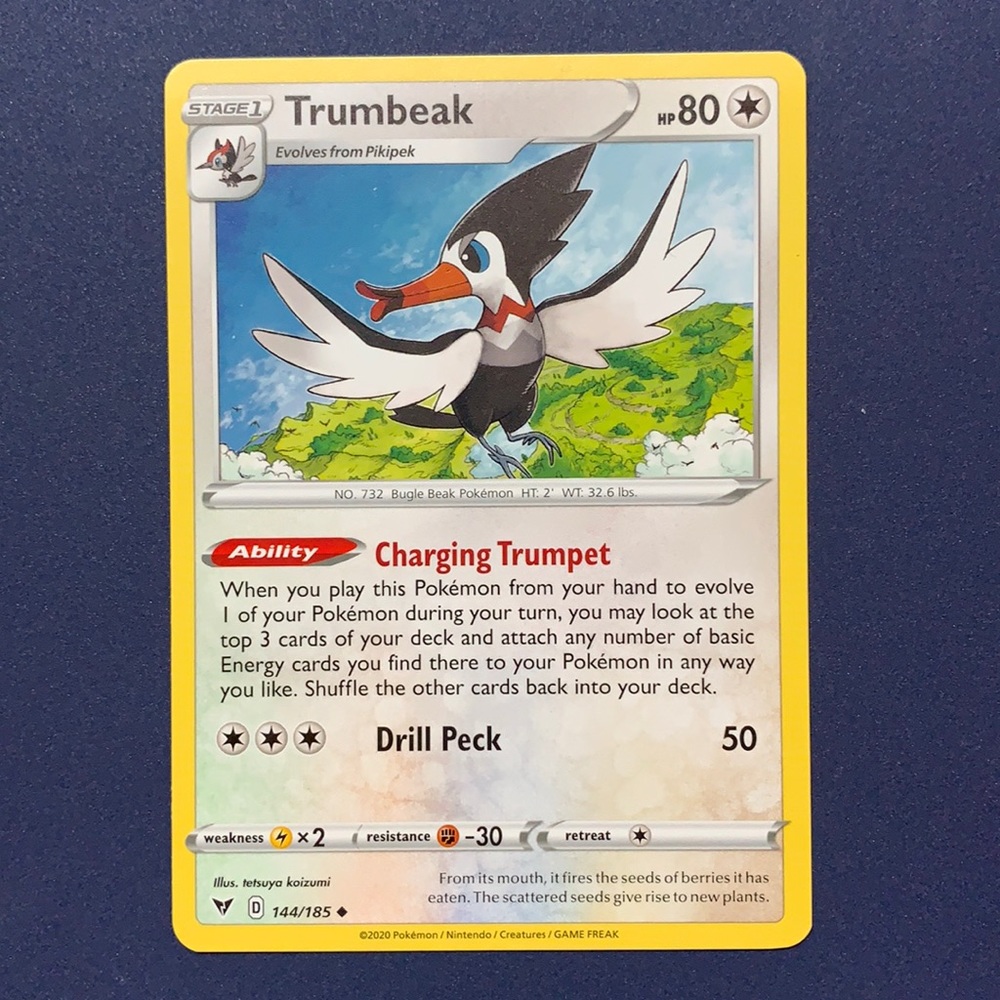 Trumbeak Pokémon card 144/185